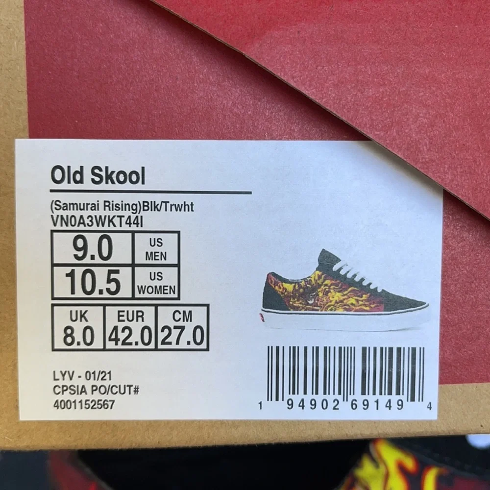 Vans WMNS Old Skool Samurai Rising Black/True White Sneakers - Picture 16 of 16